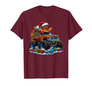 Monster Truck Gingerbread Man Funny Christmas Baking T-Shirt