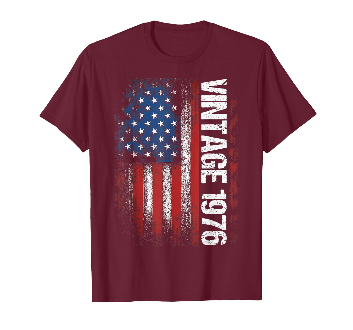 Vintage 1976 50th Birthday Gifts 50 Years Old American Flag T-Shirt