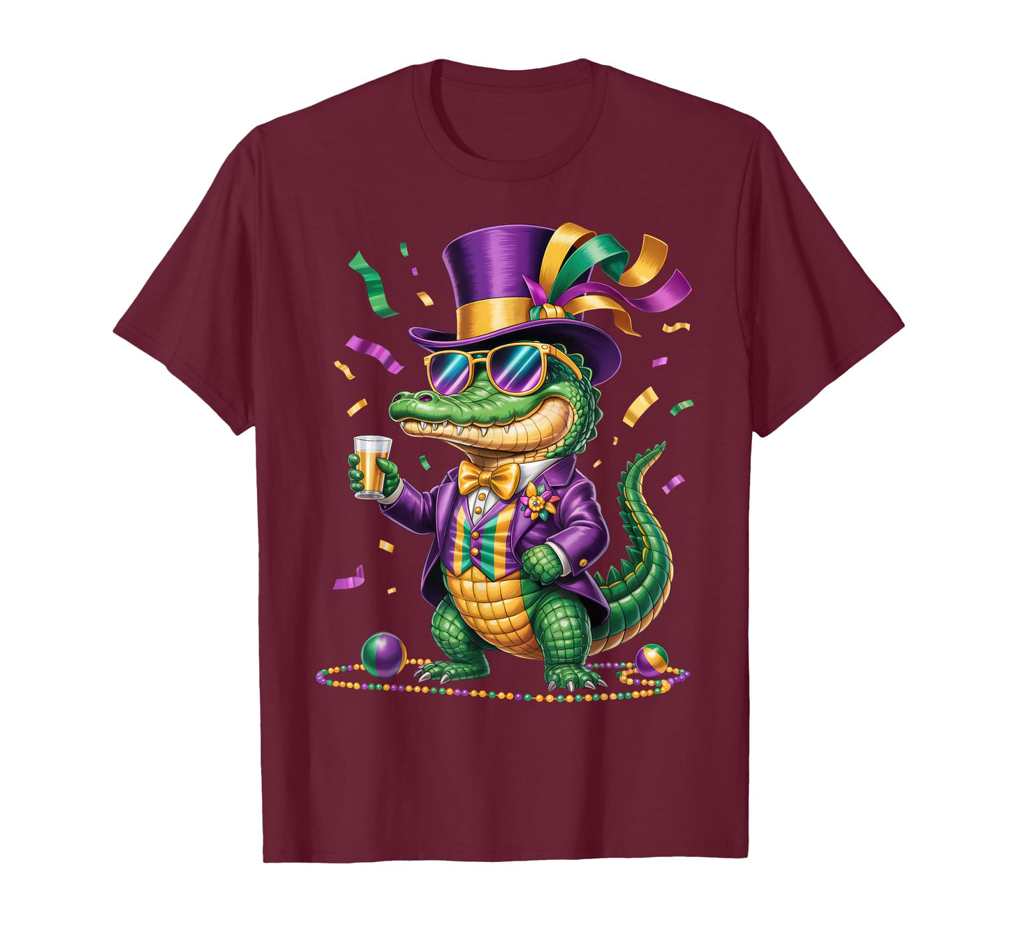 Mardigator Mardi Gras Alligator Outfit Men Women Kids T-Shirt