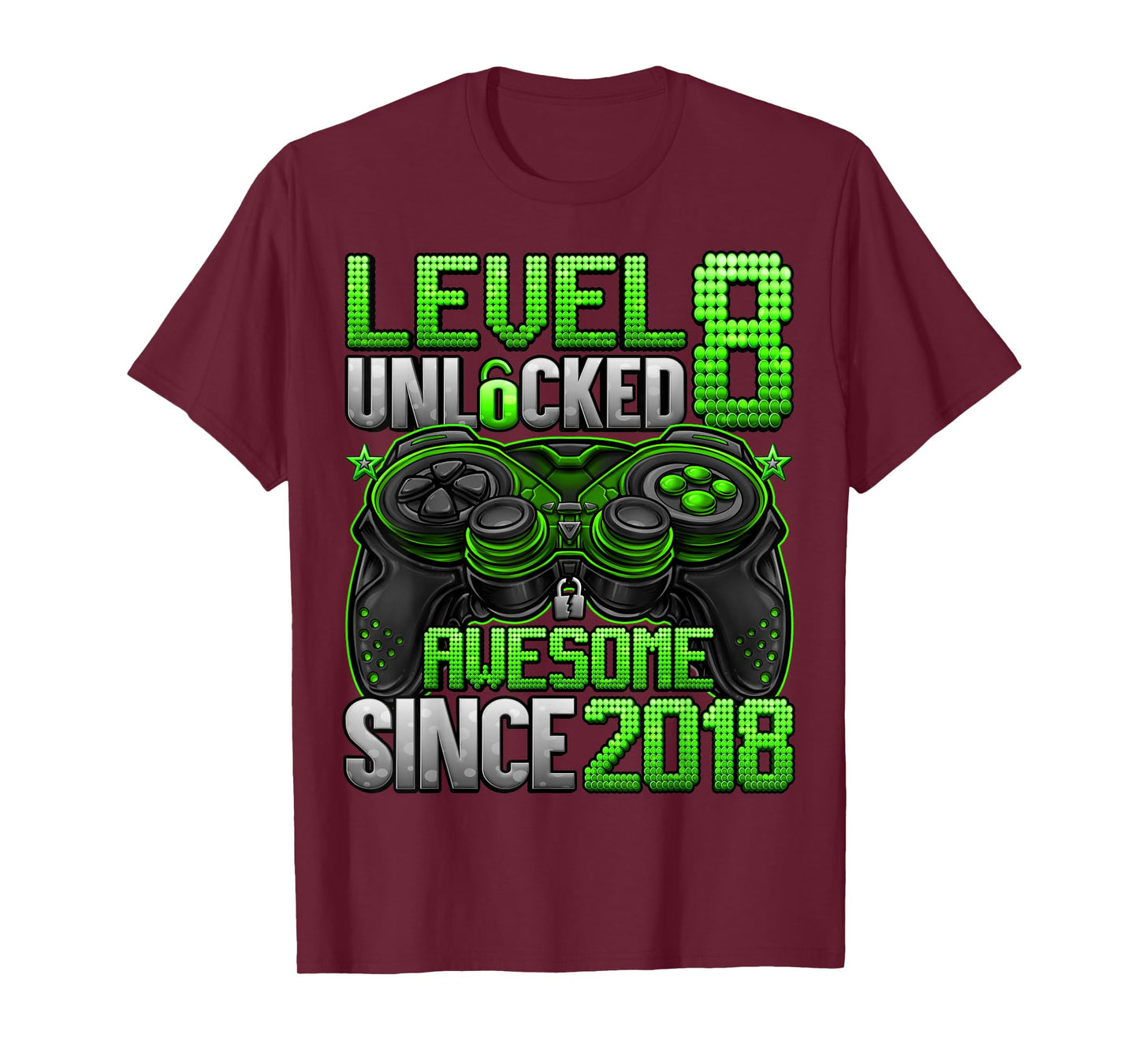 Level 8 Unlocked 8 Year Old Gifts for Boys 8th Birthday Boy T-Shirt