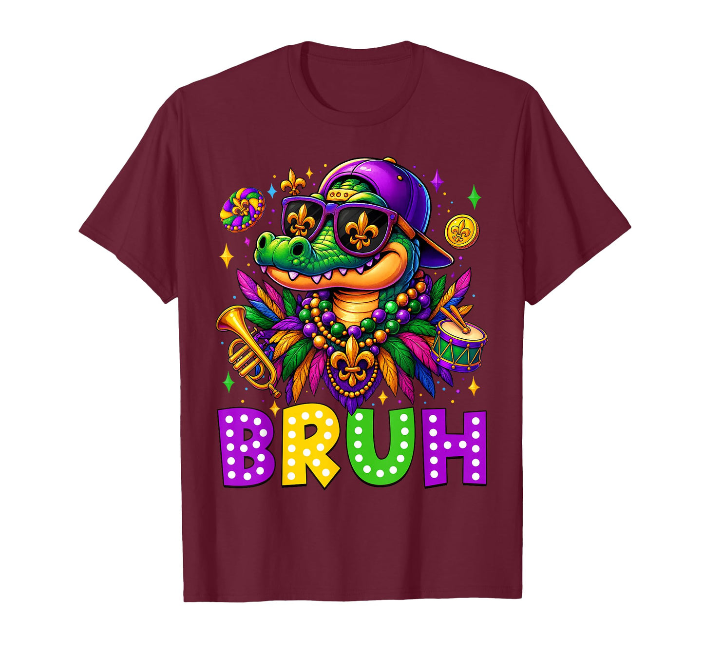 Mardigator Alligator Bruh Mardi Gras Costume Teens Boys Kids T-Shirt