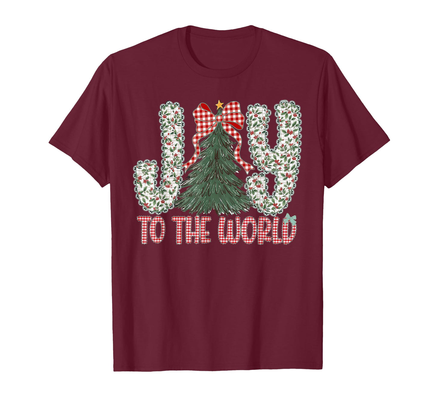 Joy to The World Jesus Christian Christmas Xmas Tree Holiday T-Shirt