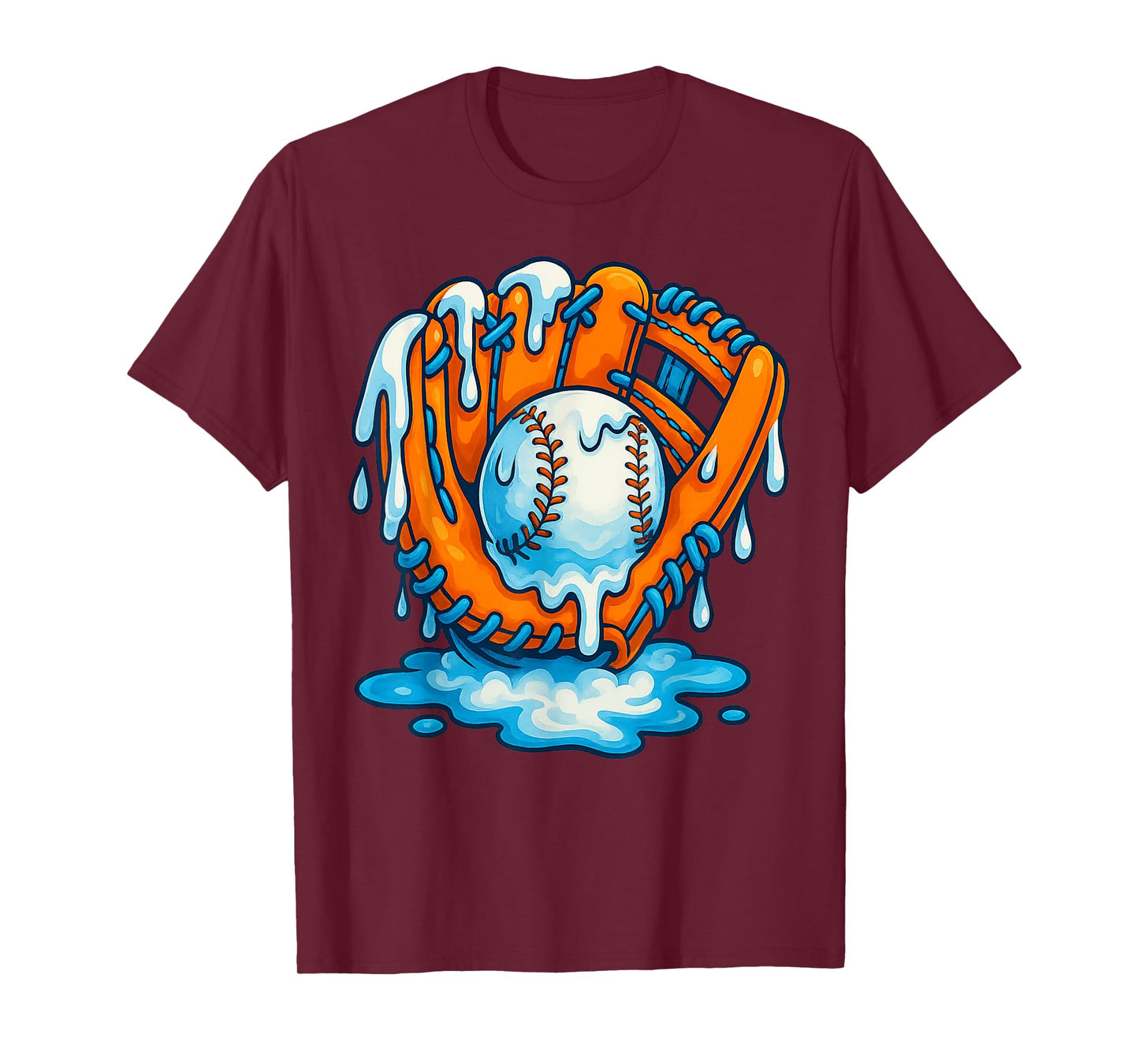 Baseball Drip Team for Boys and Girls Ice Cream Cool T-Shirt