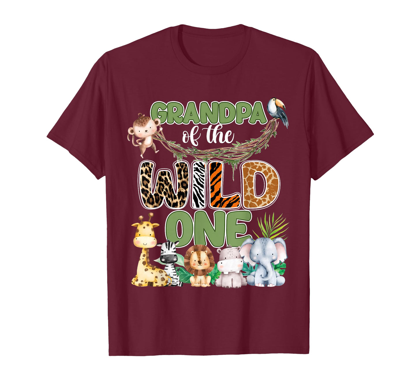 Grandpa of The Wild One 1St Birthday Family Safari Jungle T-Shirt