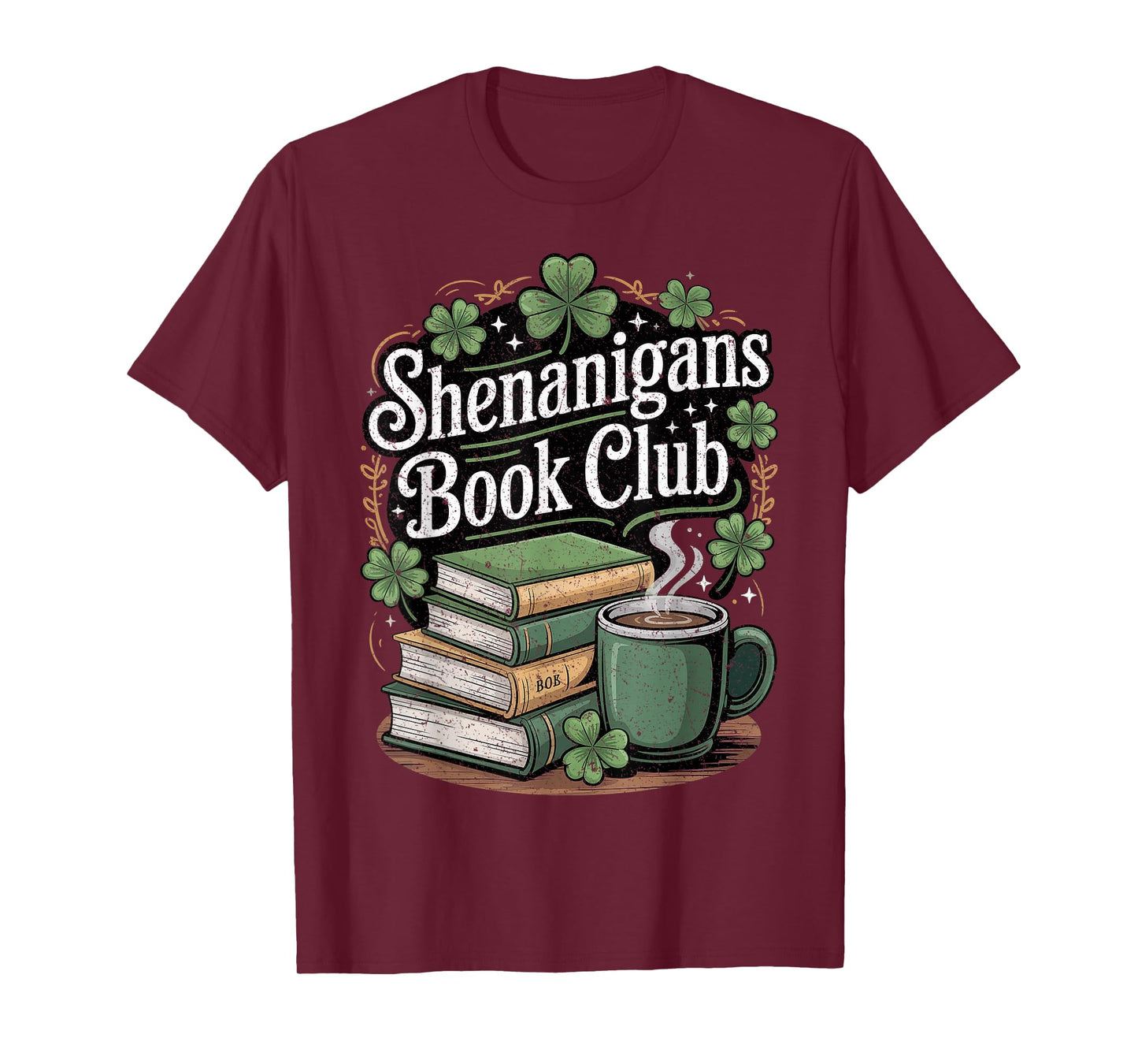 Shenanigans Shamrock Womens Reader Book Club St Patricks Day T-Shirt