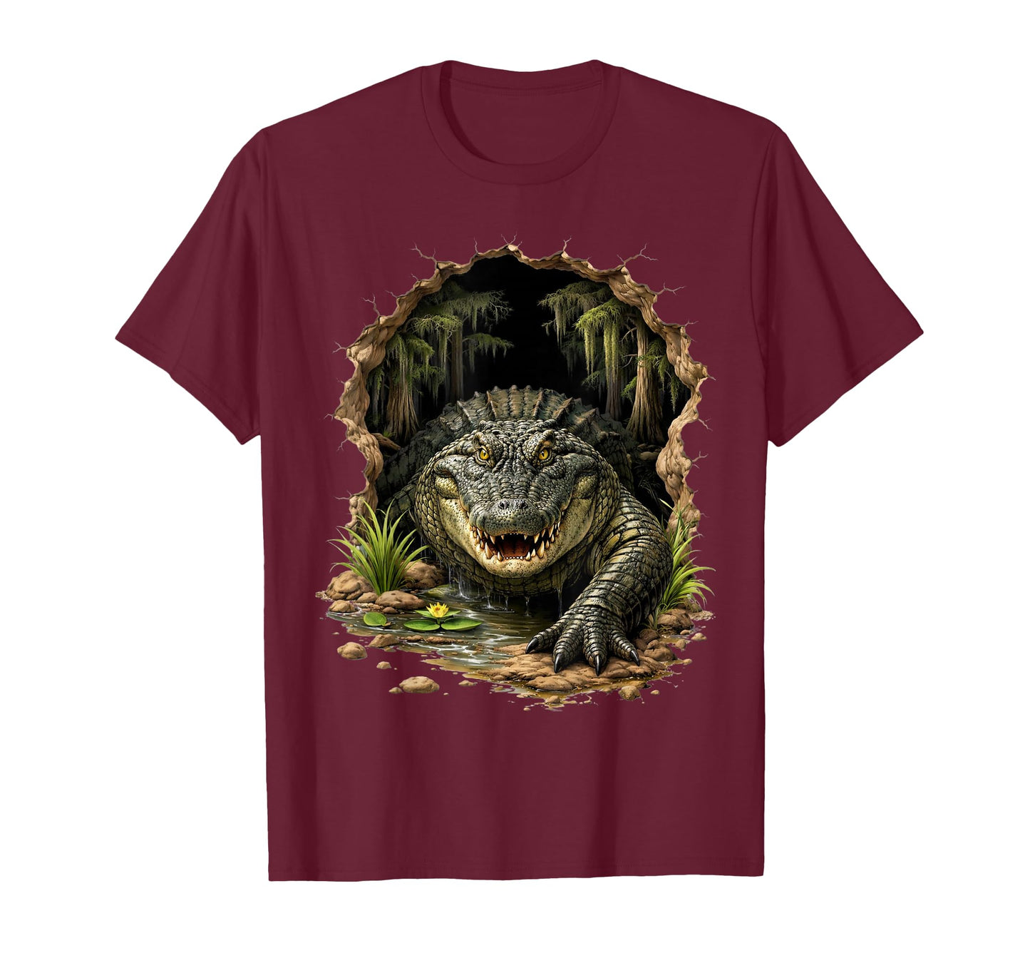 Alligator Wall Animal Print Art Swamp Bayou Animal Lover T-Shirt