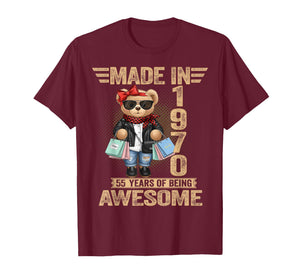 55 Year Old Made in 1970 Teddy Bear 55th Birthday Women Men T-Shirt