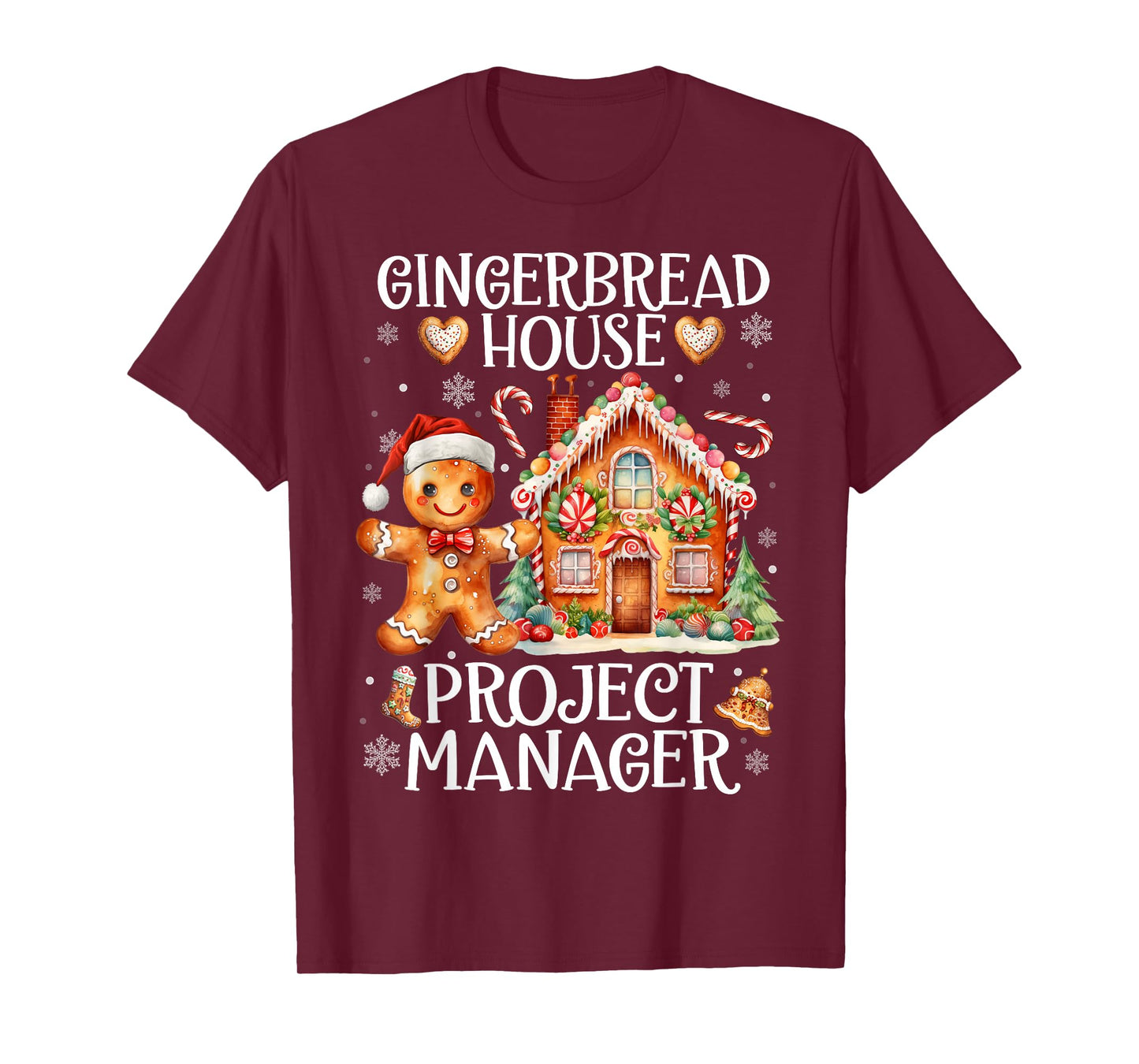 Gingerbread House Project Manager Cookie Christmas Pajamas T-Shirt