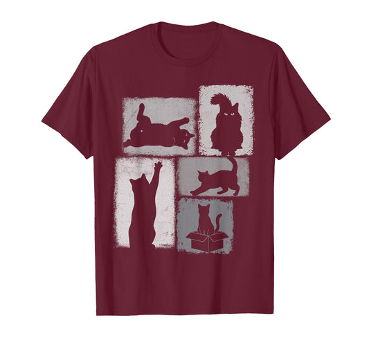 Cat Owner Vintage Collage Dad Mom Cats Lover T-Shirt