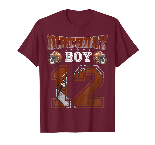 12th Birthday Boy Football Lover Theme 12 Years Old T-Shirt