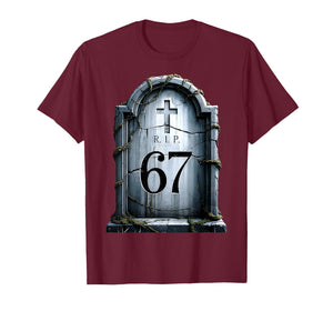 Six Seven Gravestone 67 RIP Tombstone Halloween T-Shirt