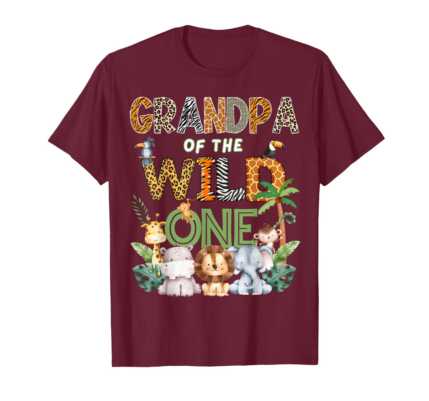 Grandpa of The Wild One Safari 1St Birthday Kids T-Shirt