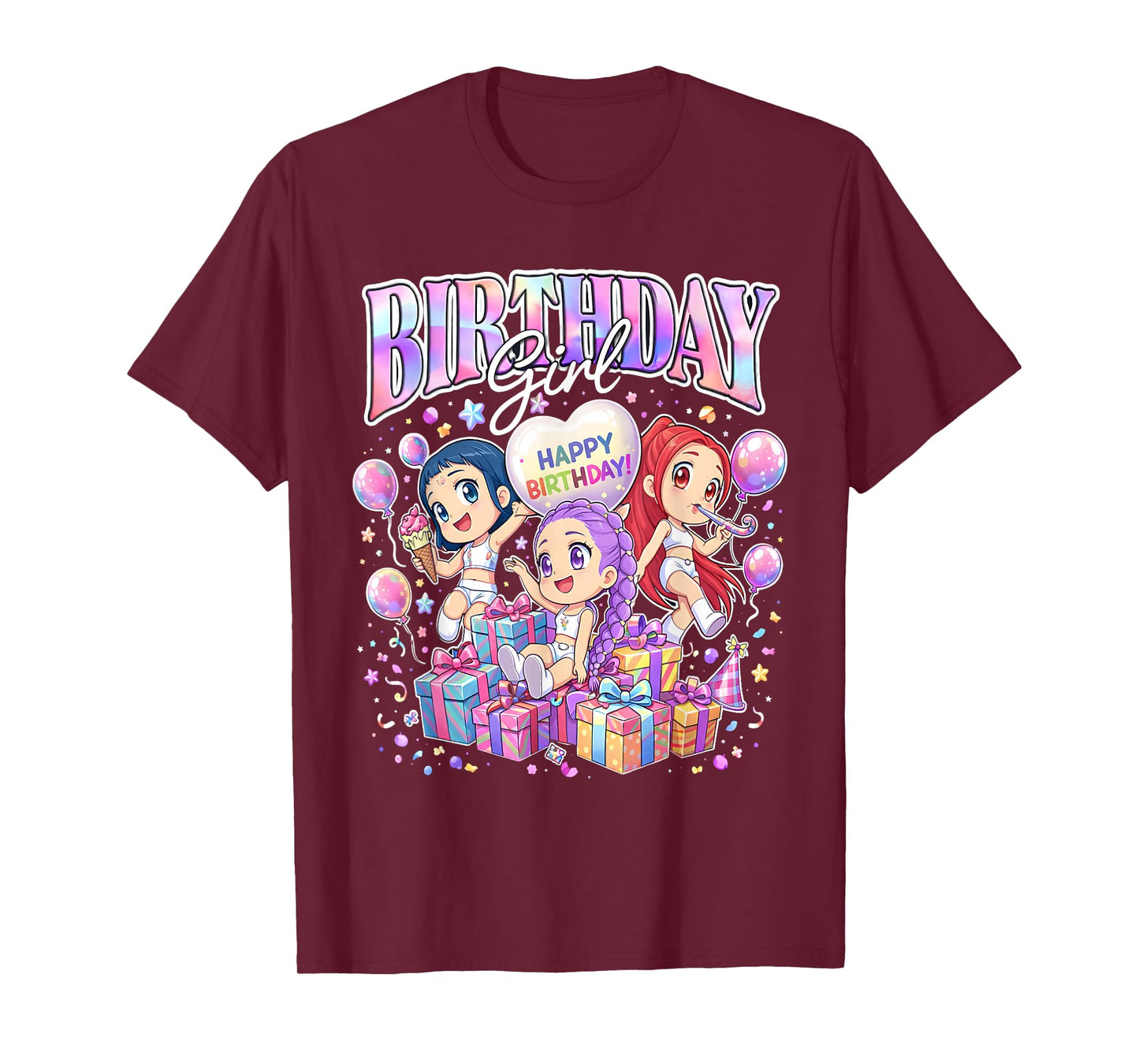 Birthday Girl Cute Chibi Kpop Funny Kids Bday T-Shirt