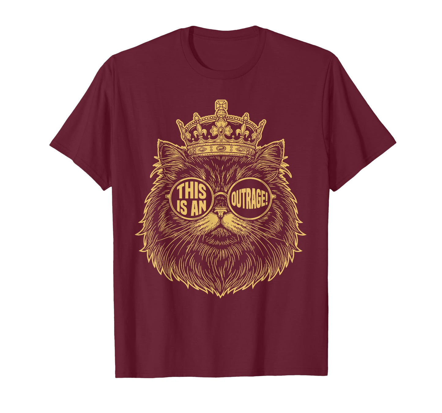 This is an Outrage Funny Princess Cat Donut Gold Womens Mens T-Shirt