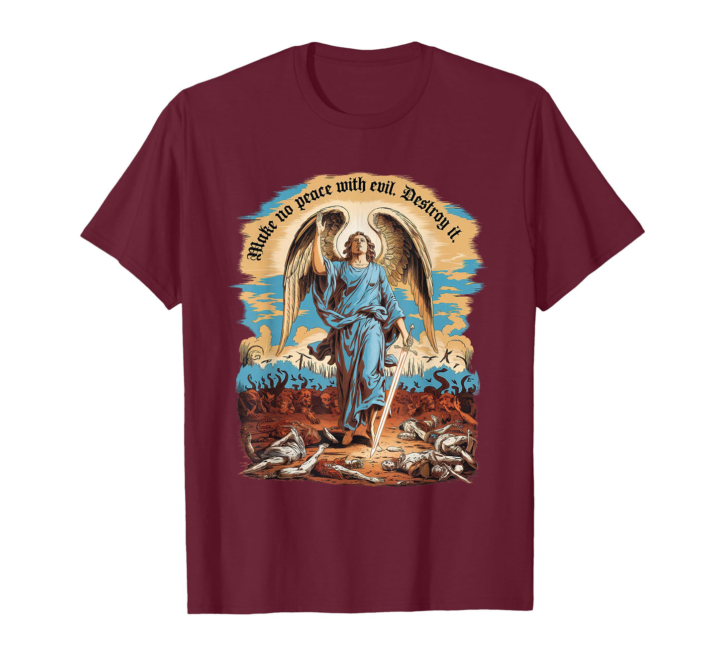 Make No Peace with Evil Tshirt Archangel Michael Jesus God T-Shirt