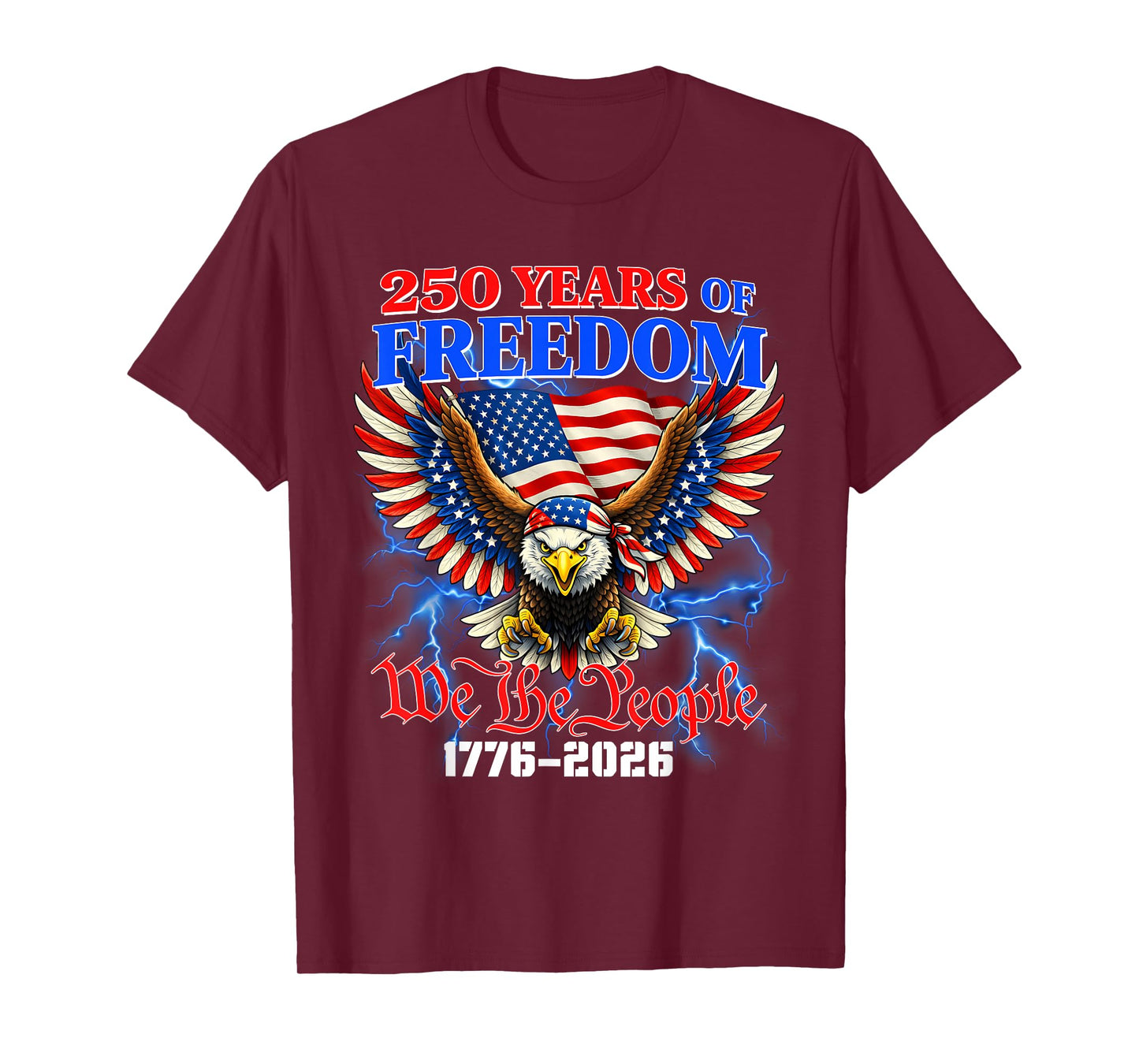Flag Vintage 250 Years American 1776 2026 250th USA Birthday T-Shirt