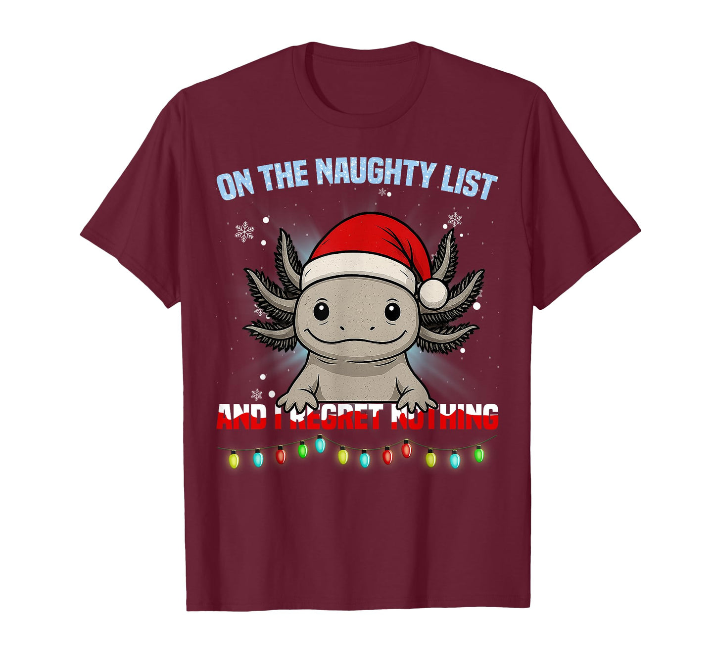 Funny Axolotl Christmas Santa Hat Xmas Gifts Men Women Kid T-Shirt