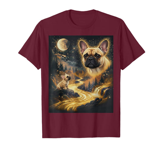 French Bulldog Howling to The Moon Retro Animal Vintage 90s T-Shirt