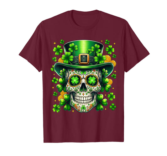 San Patties Irish Sugar Skull Shamrock St Patricks Day Men T-Shirt