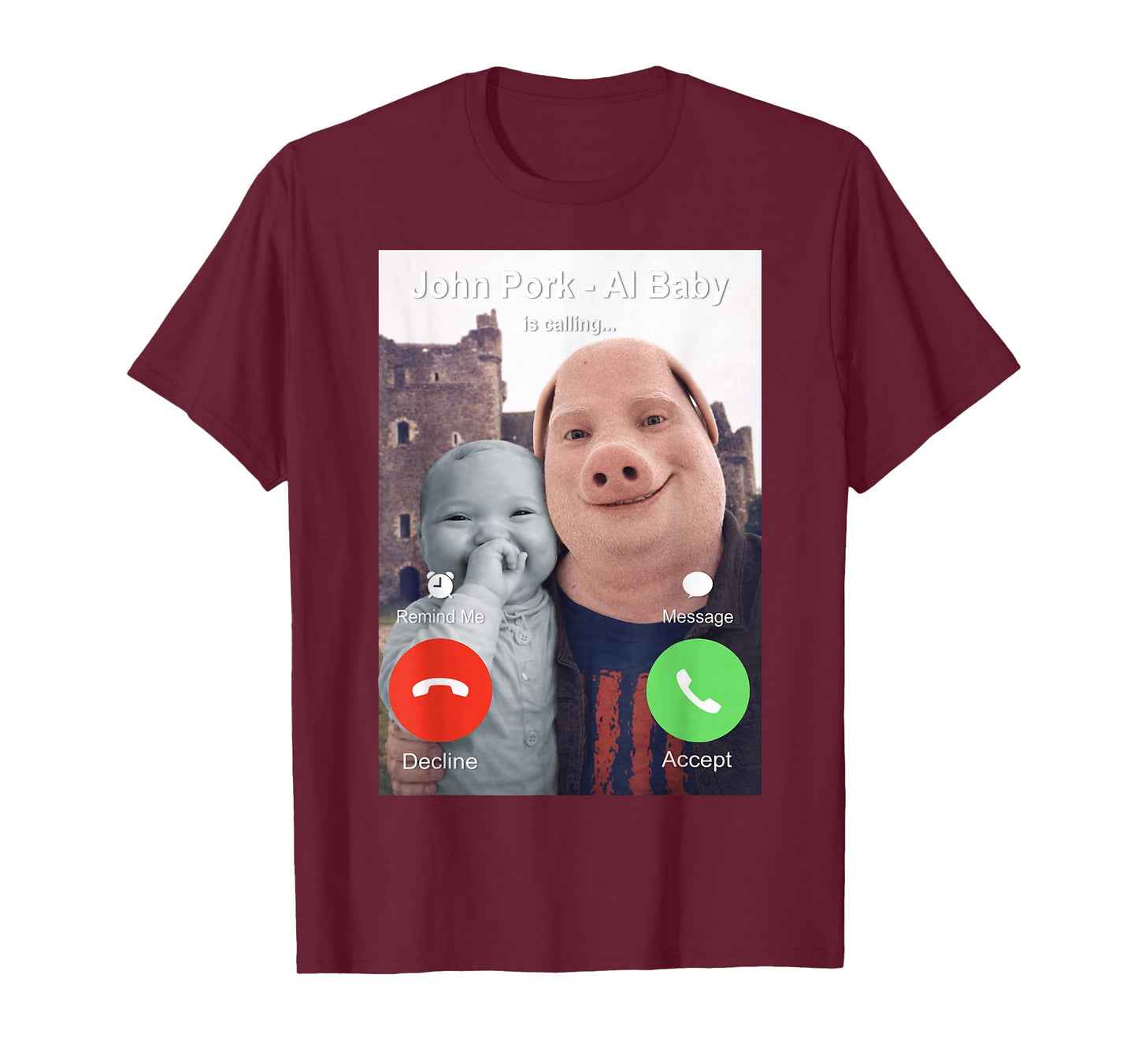 Funny John Pork and AI Baby is Calling Brainrot Meme T-Shirt
