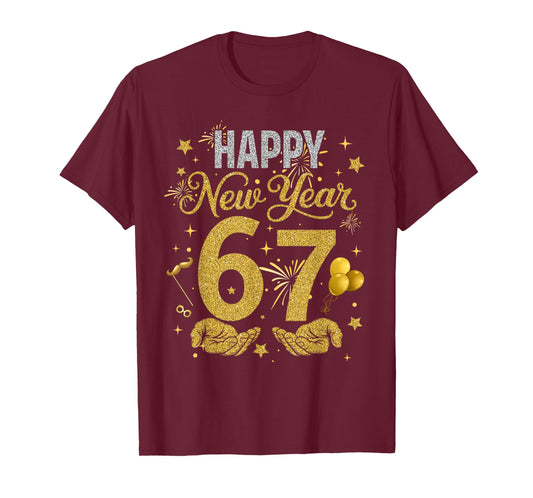 Six Seven 6 7 Meme Funny Happy New Year 67 Men Women Kids T-Shirt