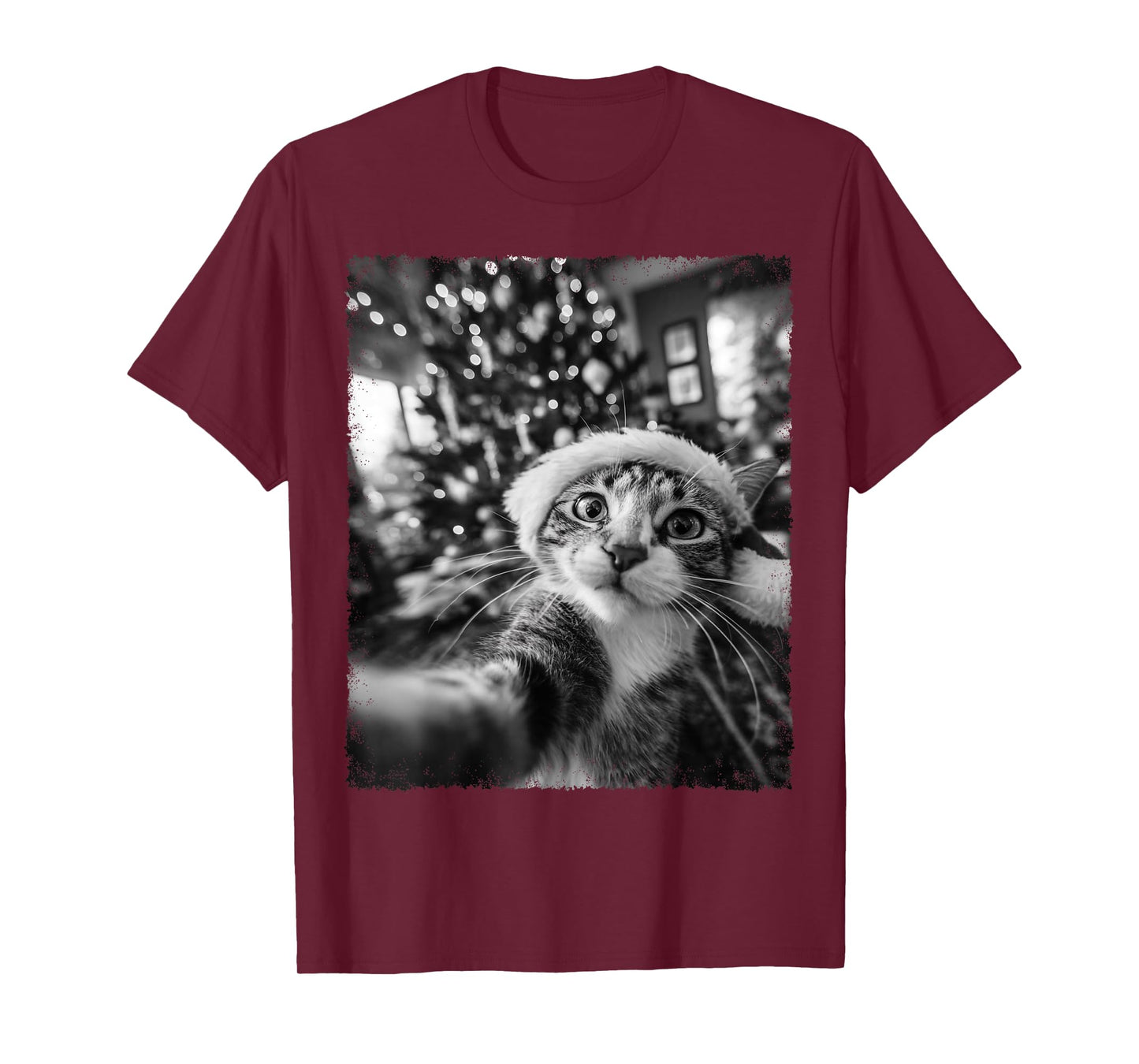 Funny Selfie Christmas Cat Tree T-Shirt