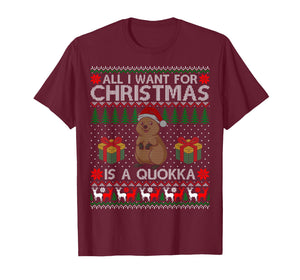 I Want for Christmas is A Quokka Ugly Sweater Funny Gift T-Shirt