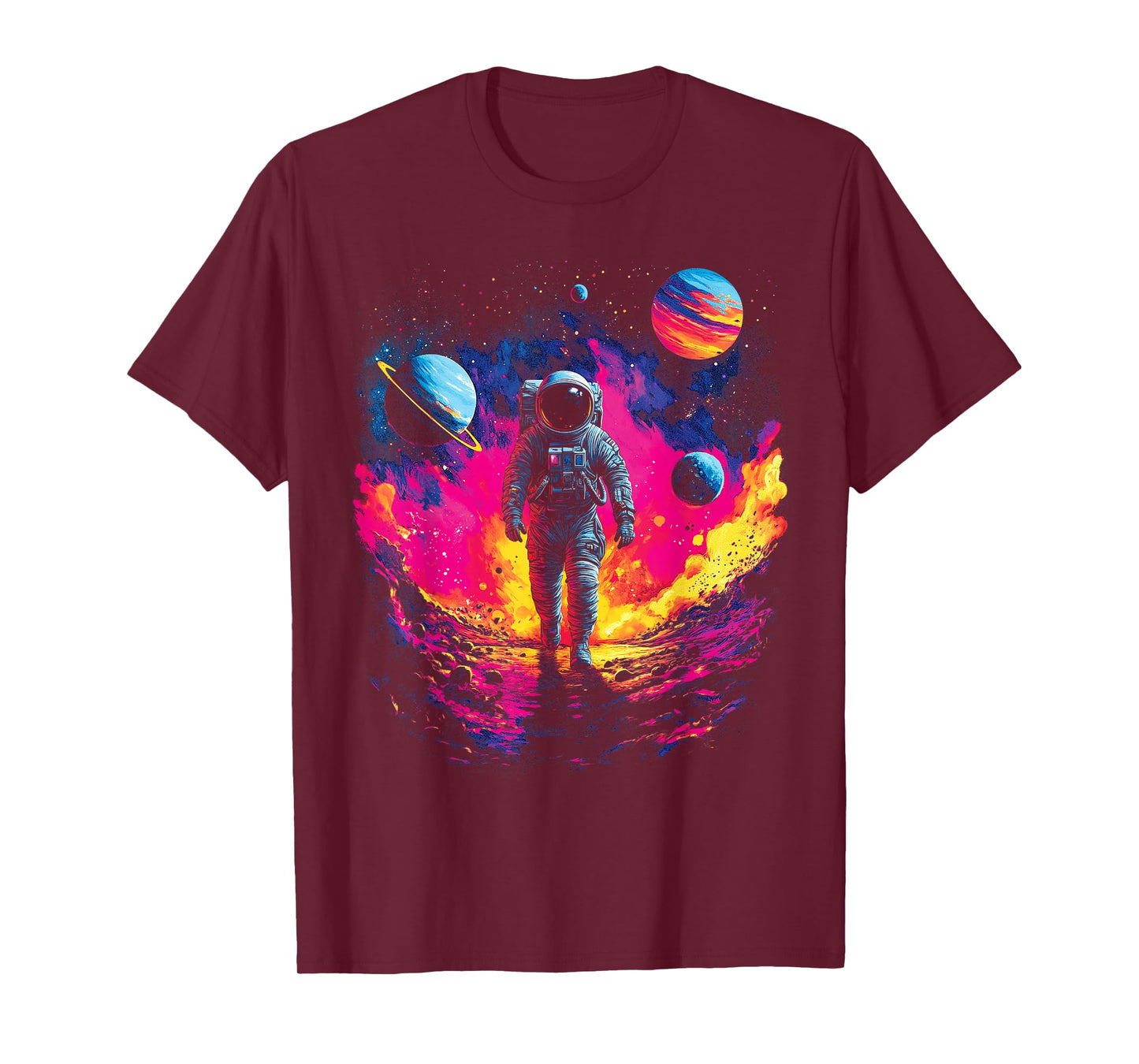Astronaut Walking in Galaxy Outer Space Explorer Science T-Shirt