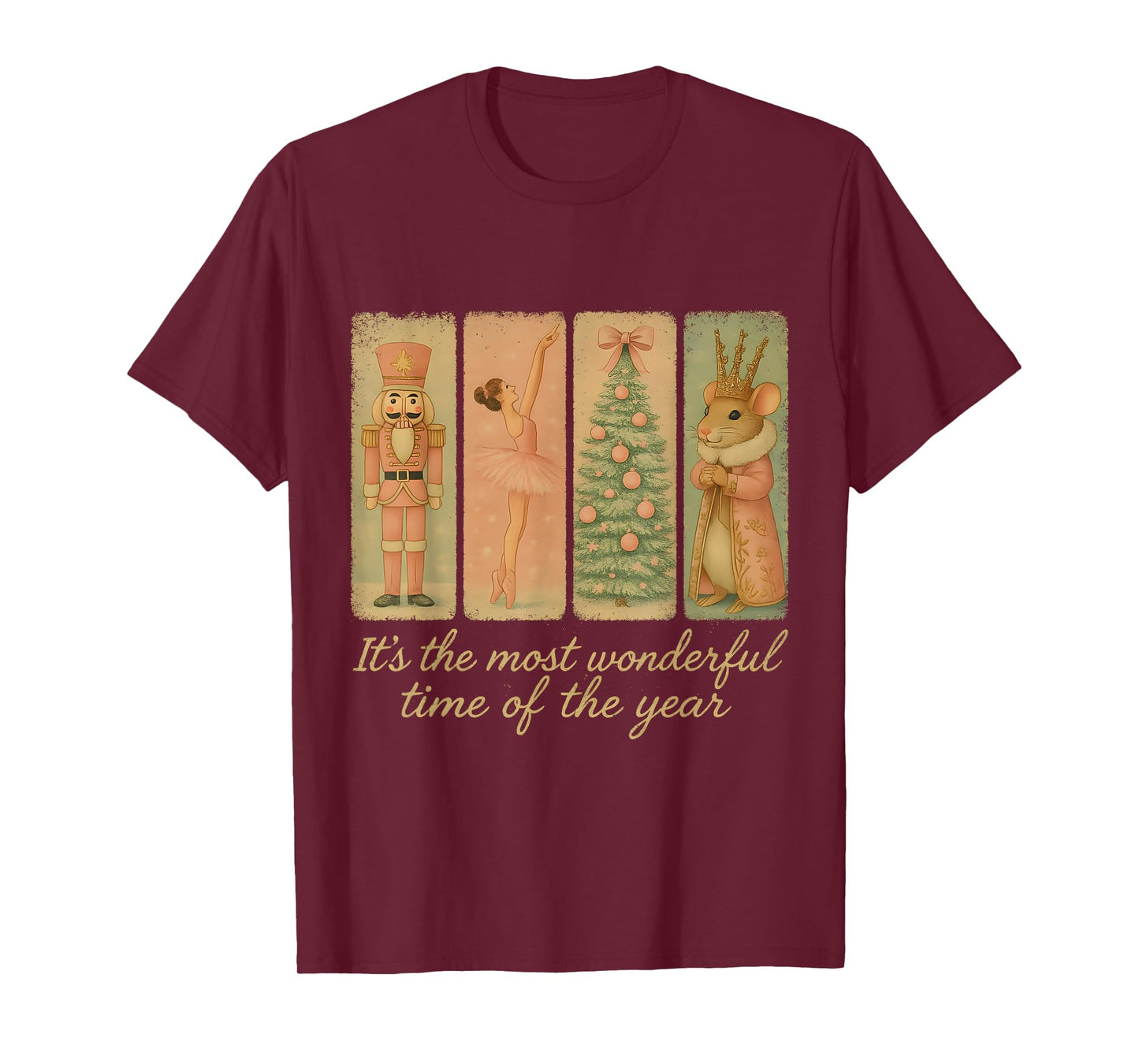 Vintage Nutcracker Ballet Christmas Art for Dancers T-Shirt