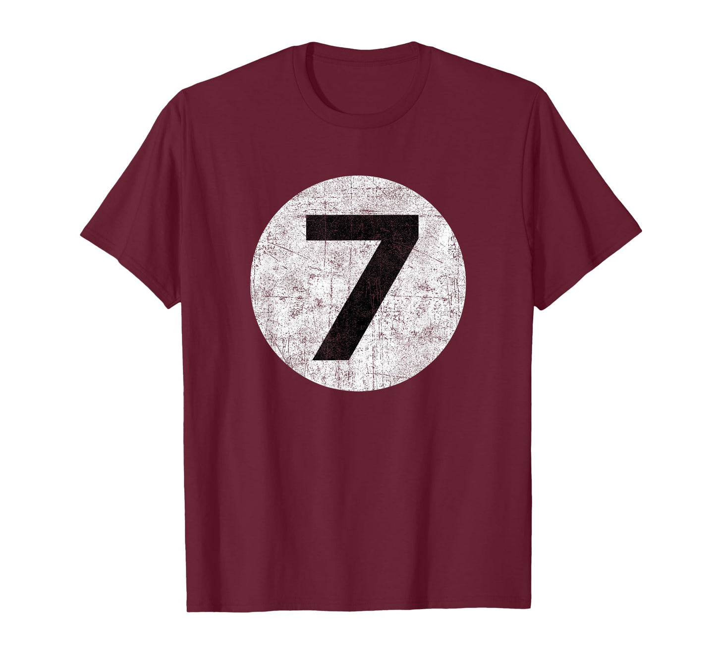 Funny 7 Number Seven Graphic Group Halloween Birthday Retro T-Shirt