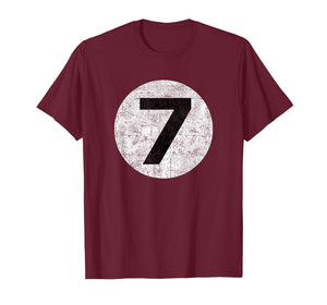 Funny 7 Number Seven Graphic Group Halloween Birthday Retro T-Shirt