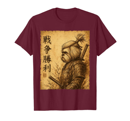 Funny Shih Tzu Samurai Dog Vintage T-Shirt