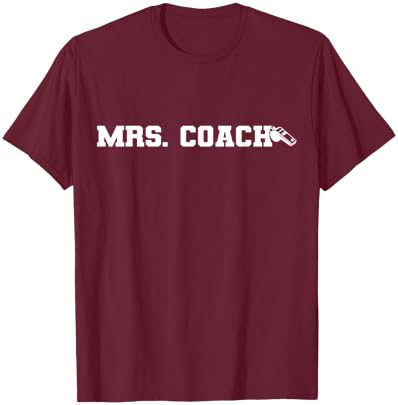 Mrs. Coach Funny Football Basketball Baseball Coach Wife T-Shirt - T-Shirt | Maroon