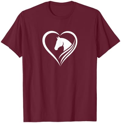 Horse Heart Logo Equestrian Lover Graphic Women Riding T-Shirt - T-Shirt | Maroon