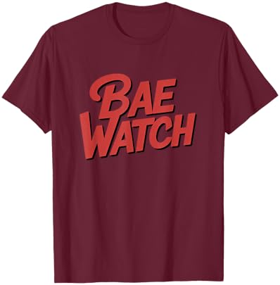 Bae Watch Lifeguard Funny Beach Humor Design T-Shirt - T-Shirt | Maroon