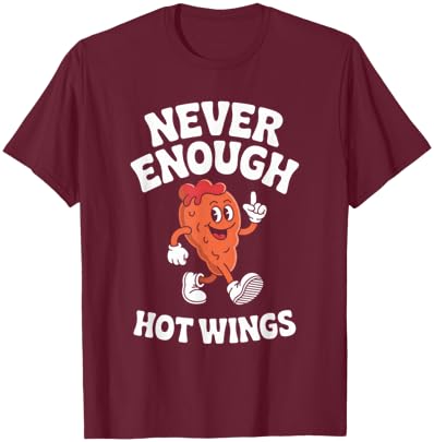 Funny Hot Wing or Hot Wings Retro T-Shirt - T-Shirt | Maroon