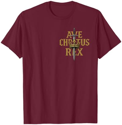 AVE Christus REX - Catholic Warrior of Christ T-Shirt - T-Shirt | Maroon