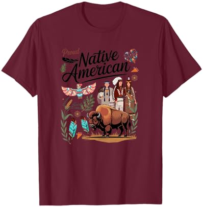 Indigenous Peoples Idea for Kids Native American Themed T-Shirt - T-Shirt | Maroon