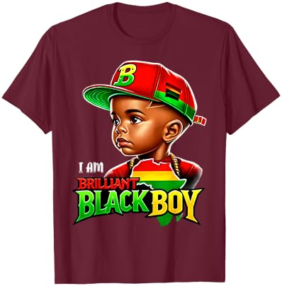 B is for Brilliant Black Boy Kid Black-History Month Toddler T-Shirt - T-Shirt | Maroon