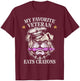 Cute My Favorite Veteran EATS Crayons Squad Military Corps T-Shirt - T-Shirt | Maroon
