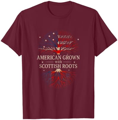 American Grown with Scottish Roots - Scotland Heritage T-Shirt - T-Shirt | Maroon