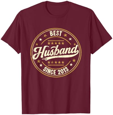 Retro Proud Best Husband Since 2013 13th Wedding Anniversary T-Shirt - T-Shirt | Maroon