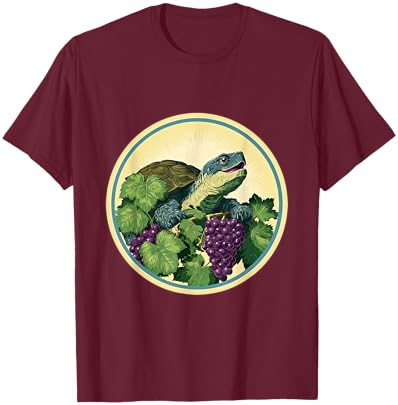 Cute Turtle Grapes Farmer Turtle Lover T-Shirt - T-Shirt | Maroon