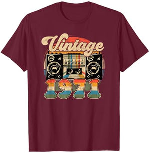 55th Birthday Retro Vintage 1971 Men Women T-Shirt - T-Shirt | Maroon