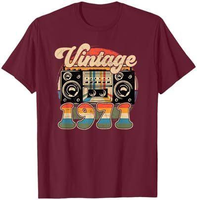 55th Birthday Retro Vintage 1971 Men Women T-Shirt - T-Shirt | Maroon