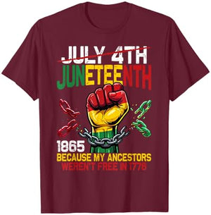 Juneteenth Shirts Black Women Juneteenth African American T-Shirt - T-Shirt | Maroon
