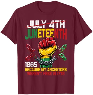 Juneteenth Shirts Black Women Juneteenth African American T-Shirt - T-Shirt | Maroon