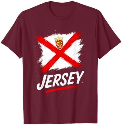 Jersey Flag Bailiwick of Jersey Pride T-Shirt - T-Shirt | Maroon