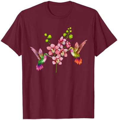 Hummingbird Orchids Hummingbird Lover Hummingbirds T-Shirt - T-Shirt | Maroon