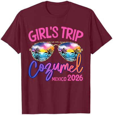 Girls Trip Cozumel Mexico 2026 Weekend Vacation Beach Group T-Shirt - T-Shirt | Maroon